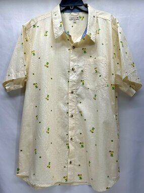 Toad & Co Men's Short Sleeve Button Up 2XL Margaritas Lime